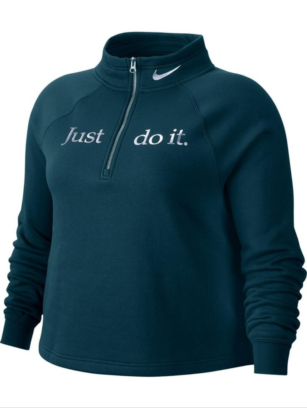 Nike Women's Plus Size 3X Funnel Neck Half Zip Cropped Fleece Pullover